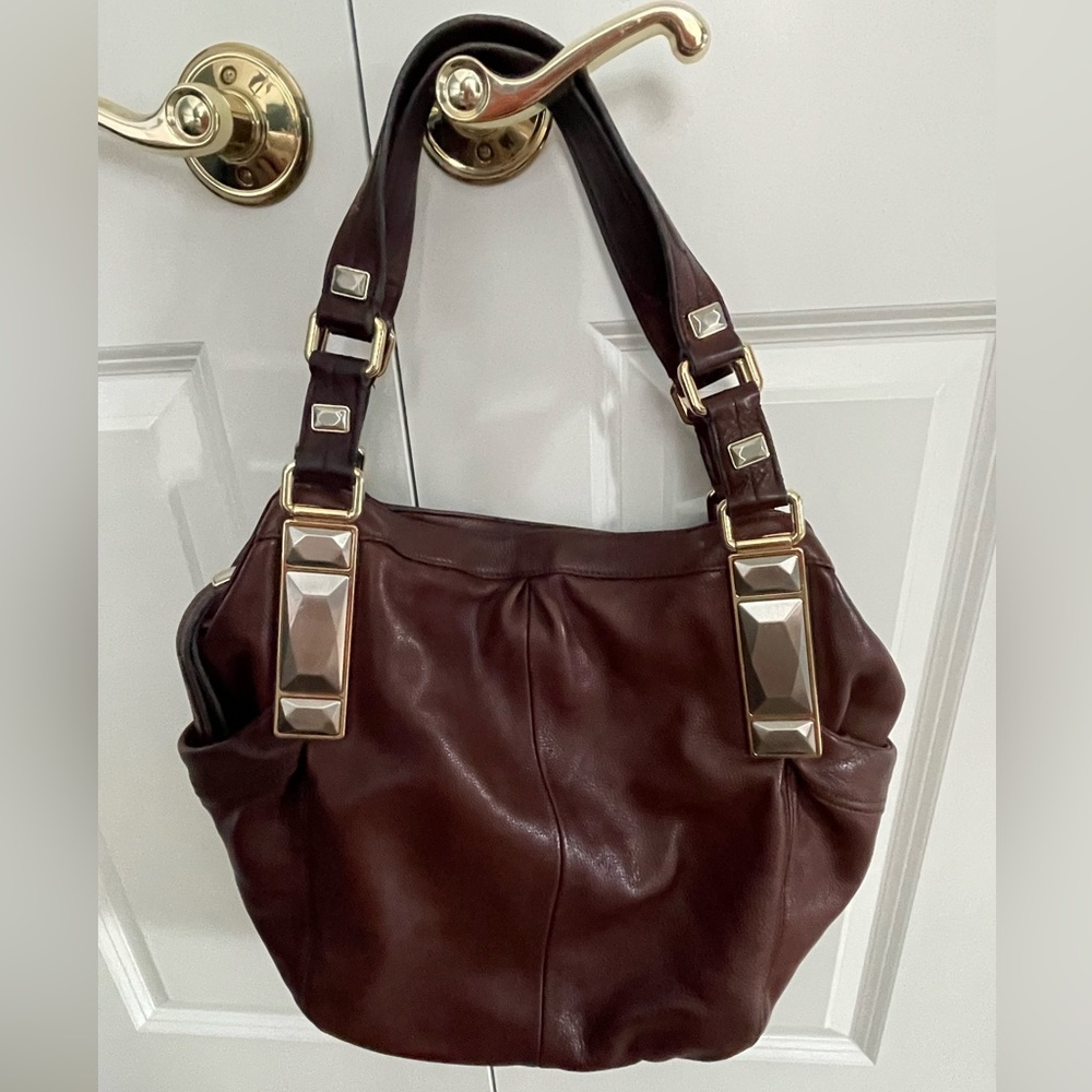 B. Makowsky, Elegant Brown Leather Tote Bag